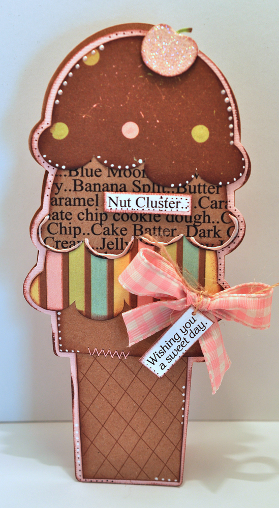 The Cutting Cafe' TALL ICE CREAM SHAPED CARD TEMPLATE