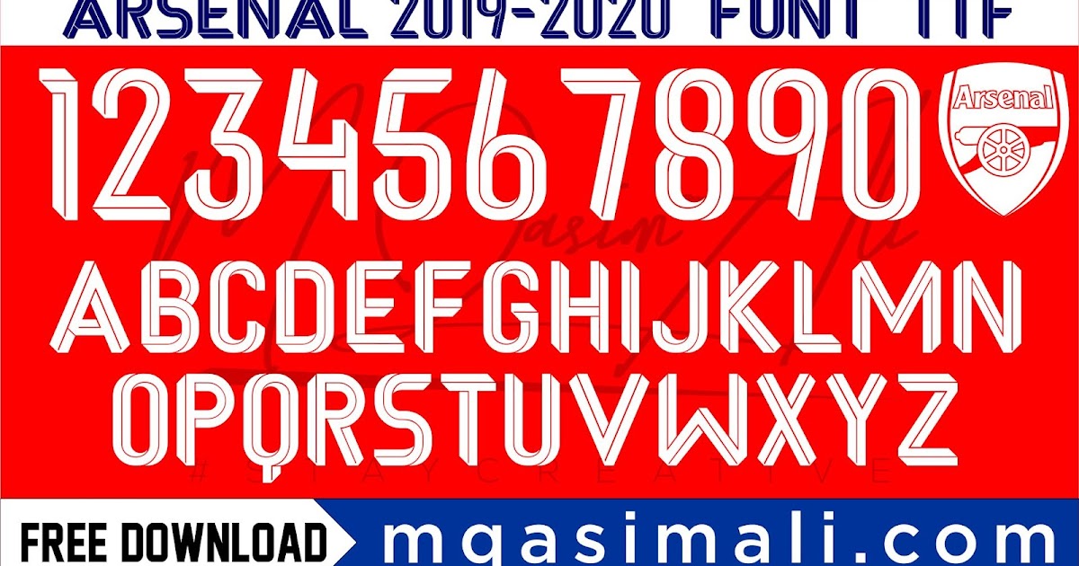 Arsenal 201920 Football Team Font Free Download by M