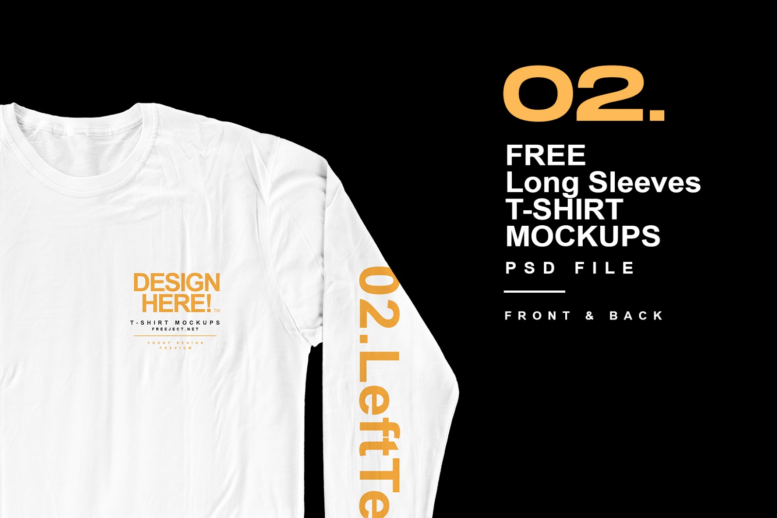 Free Download Long Sleeves TShirt Mockups Design PSD File