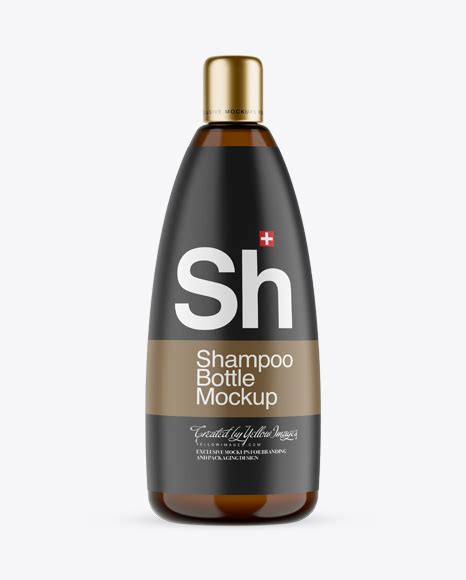 Amber Shampoo Bottle&nbsp;Mockup