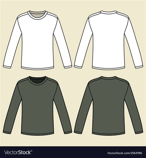 Long Sleeve T Shirt Vector&nbsp;Template