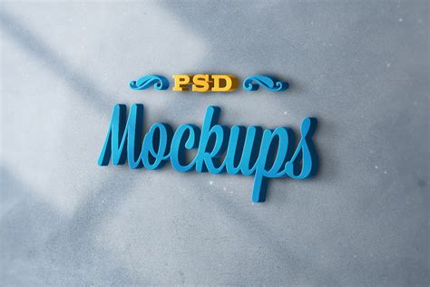 Free Realistic 3D Logo Mockup Psd