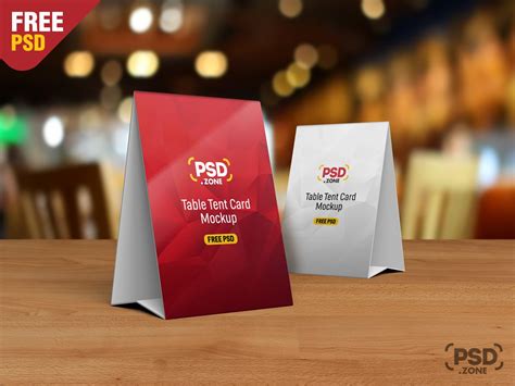 Table Tent Card Mockup Free&nbsp;Download