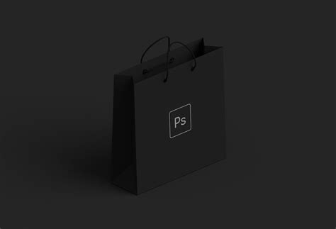 Black Paper Bag Mockup&nbsp;Free