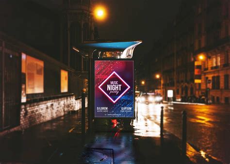 Street Poster Mockup Psd&nbsp;Free